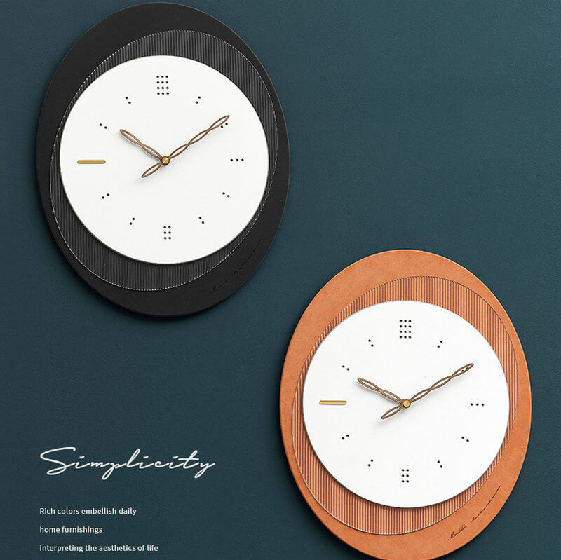 Oval Clock Modern Style Interior Home Wall Watch Décor - Warmly Life