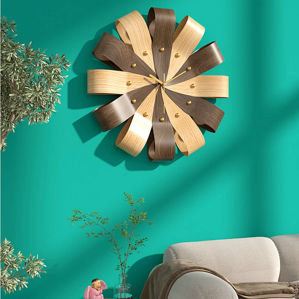 Cool Clocks Large Modern Unique Round Wooden Wall Clock Decor - Warmly Life