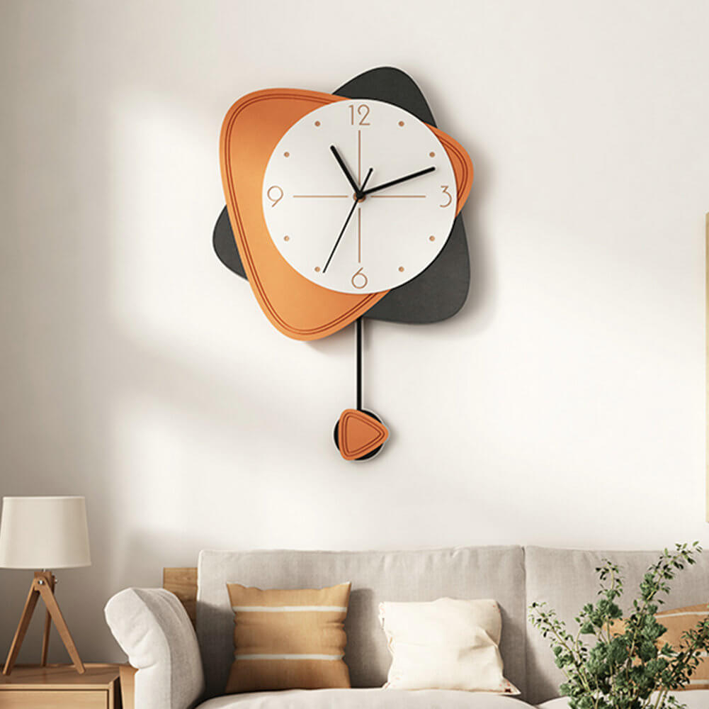 Silent Pendulum Clock Modern Newly Unique Wall Watch for Interior Décor - Warmly Life