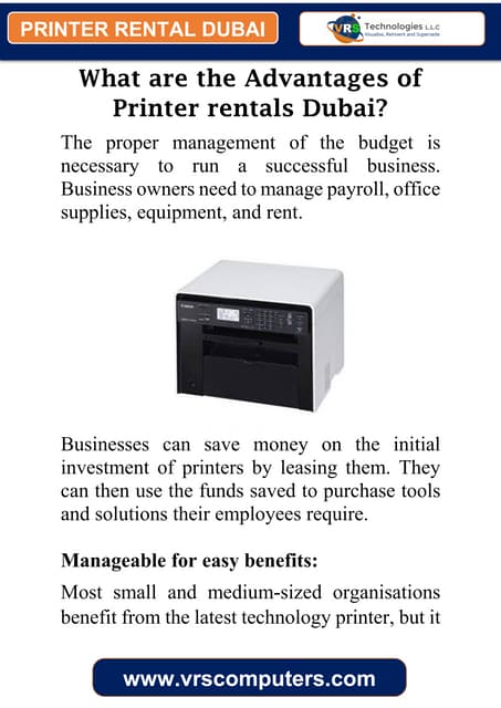 Advantages of Printer Rental Services in Dubai