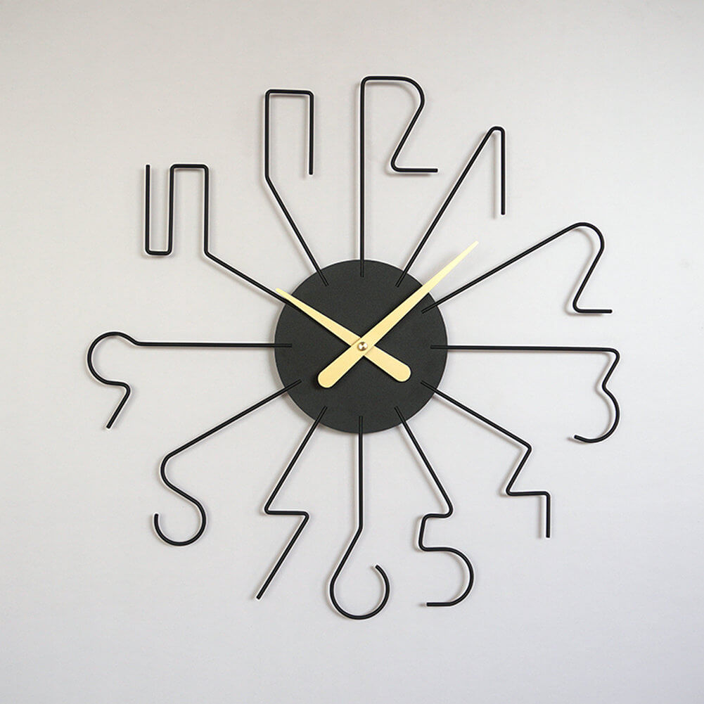 Huge Wall Clock Unique Shaped Design Large Modern Metal Watch Design - Warmly Life