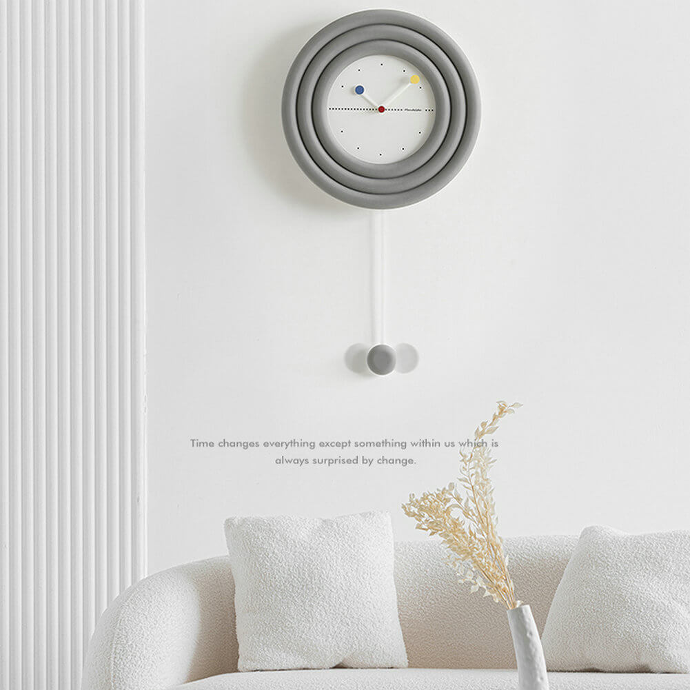 Nordic Wall Clock Minimalist Style Round Pendulum Watch Interior Wall Decor - Warmly Life
