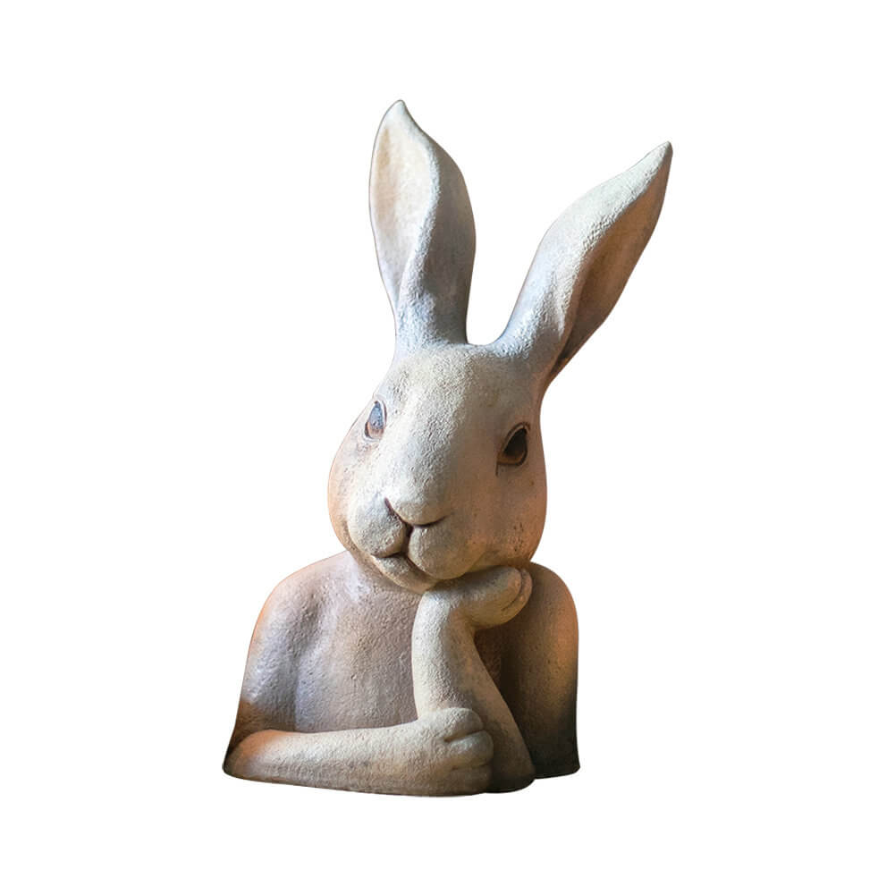 Rabbit Head Sculpture Unusual Design Table Handmade Bunny Figurine Desktop Decor - Warmly Design