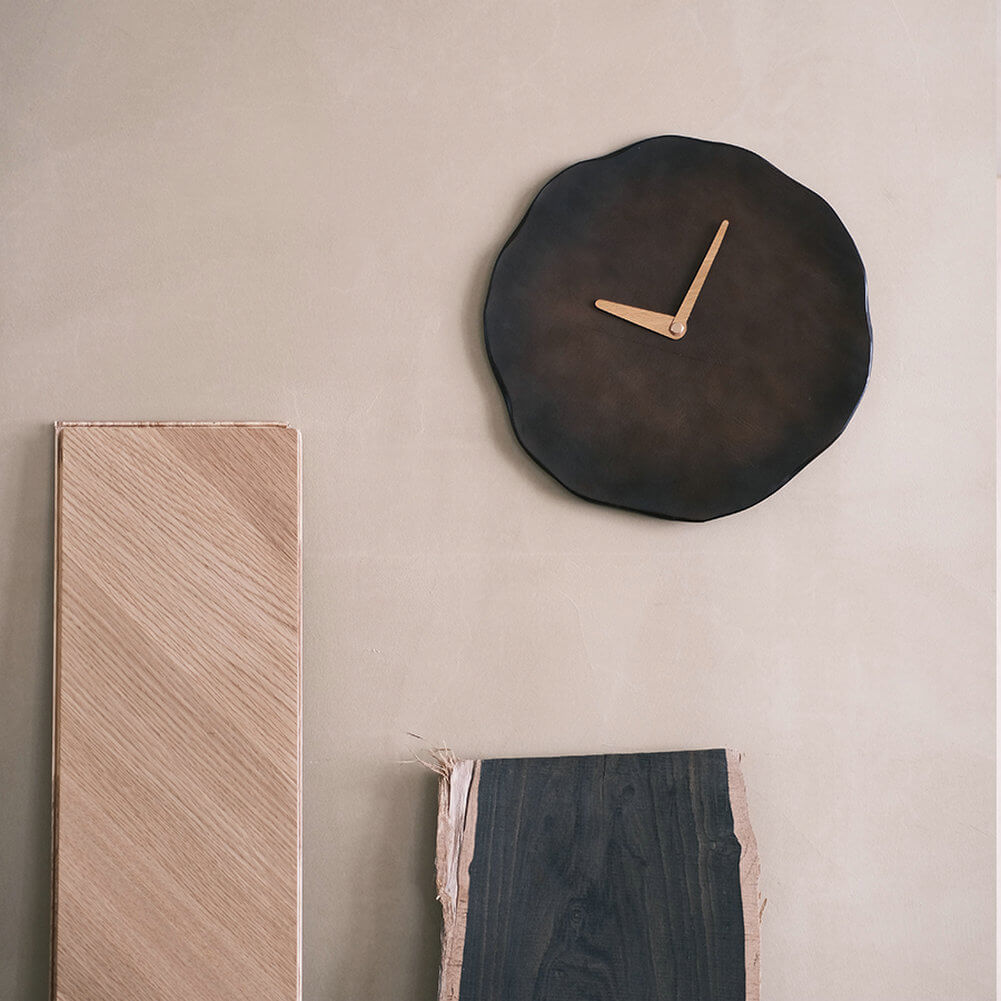 Cowhide Wall Clock Stunning Design Interior Decor Modern Home Wall Watch - Warmly Life