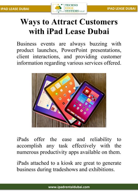 How to Attract Customers with iPad Lease In Dubai?