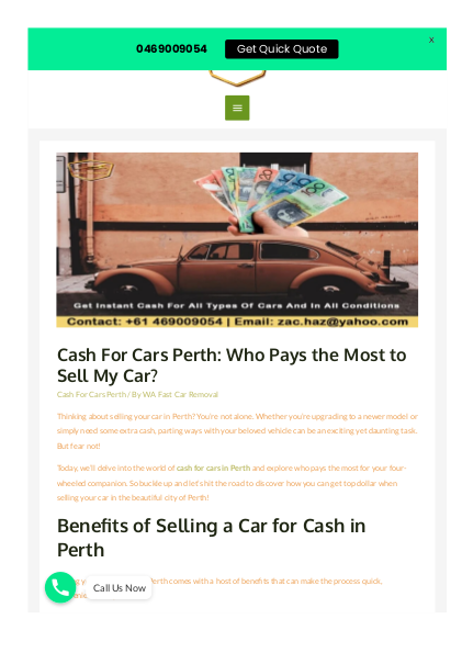 Cash For Cars Perth Who Pays the Most to Sell My Car