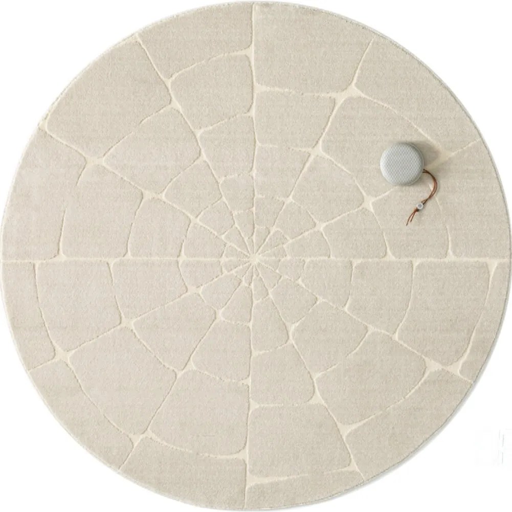 Cream Round Rug Contemporary Ivory Circle Area Carpets for Interior Living Room - Warmly Home