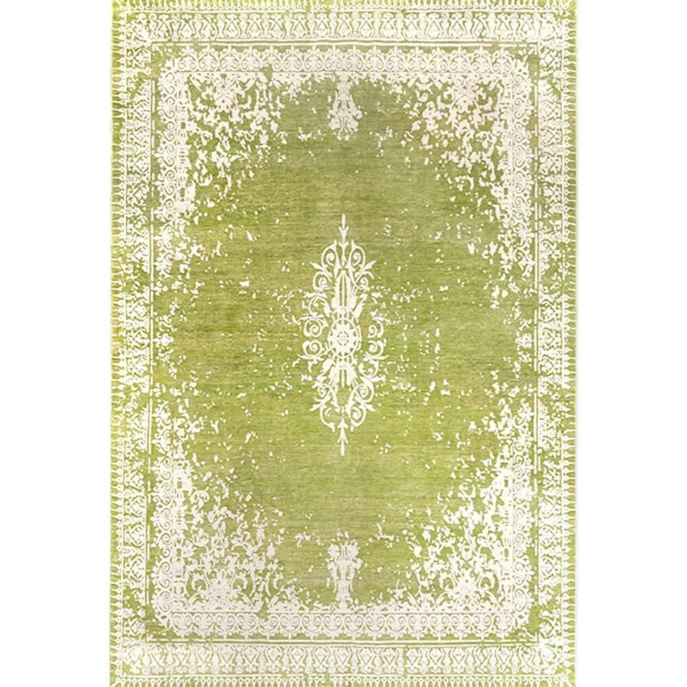 Sage Rug Abstract Vintage Design Unique Area Green Carpets for Home Decor - Warmly Home