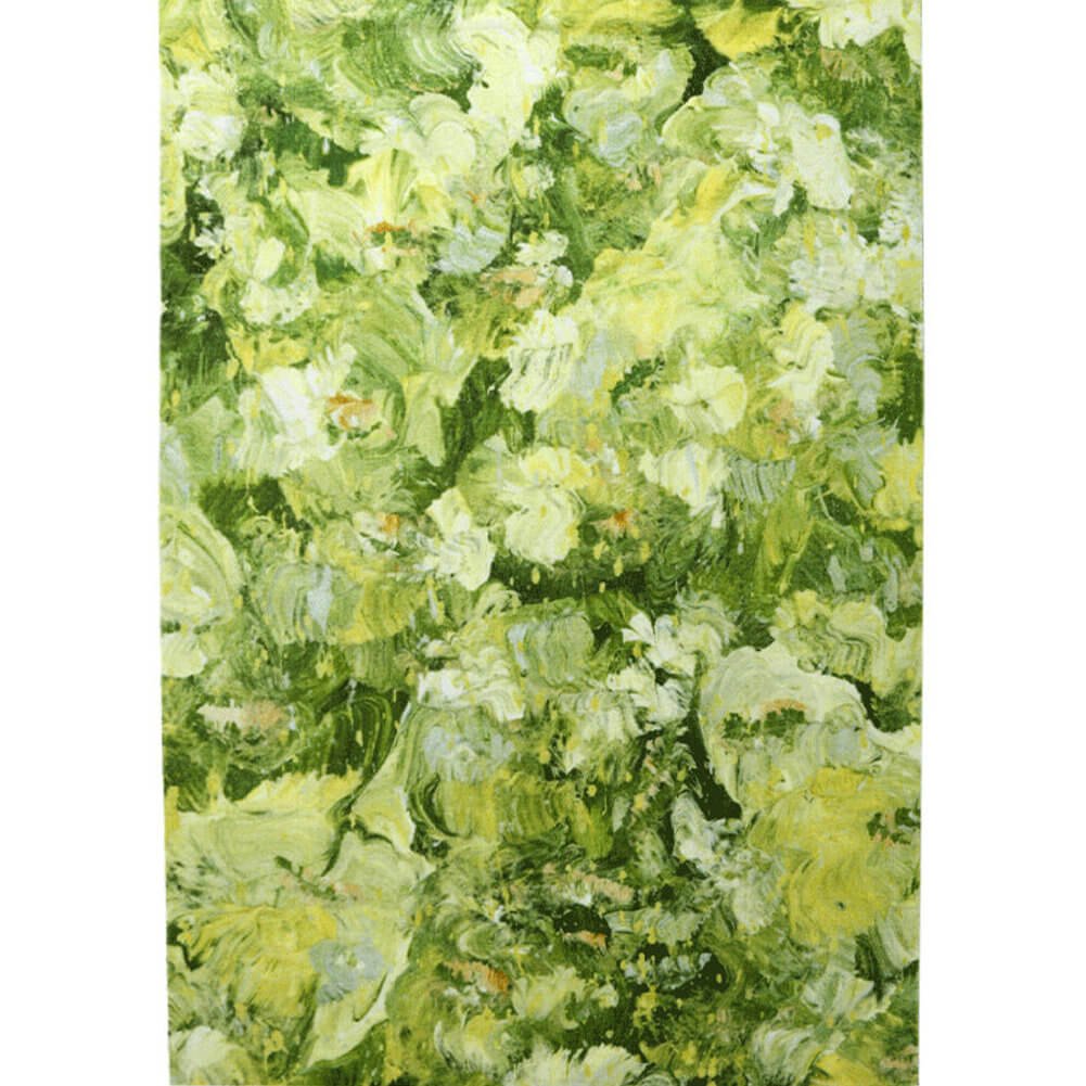 Green Area Rug Paint Style Natural Green Plant Flower Pattern Interior Carpets - Warmly Home