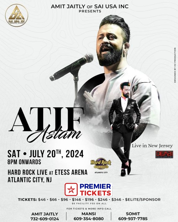 Atif Aslam Live in Concert New Jersey 2024 | Premier Tickets
